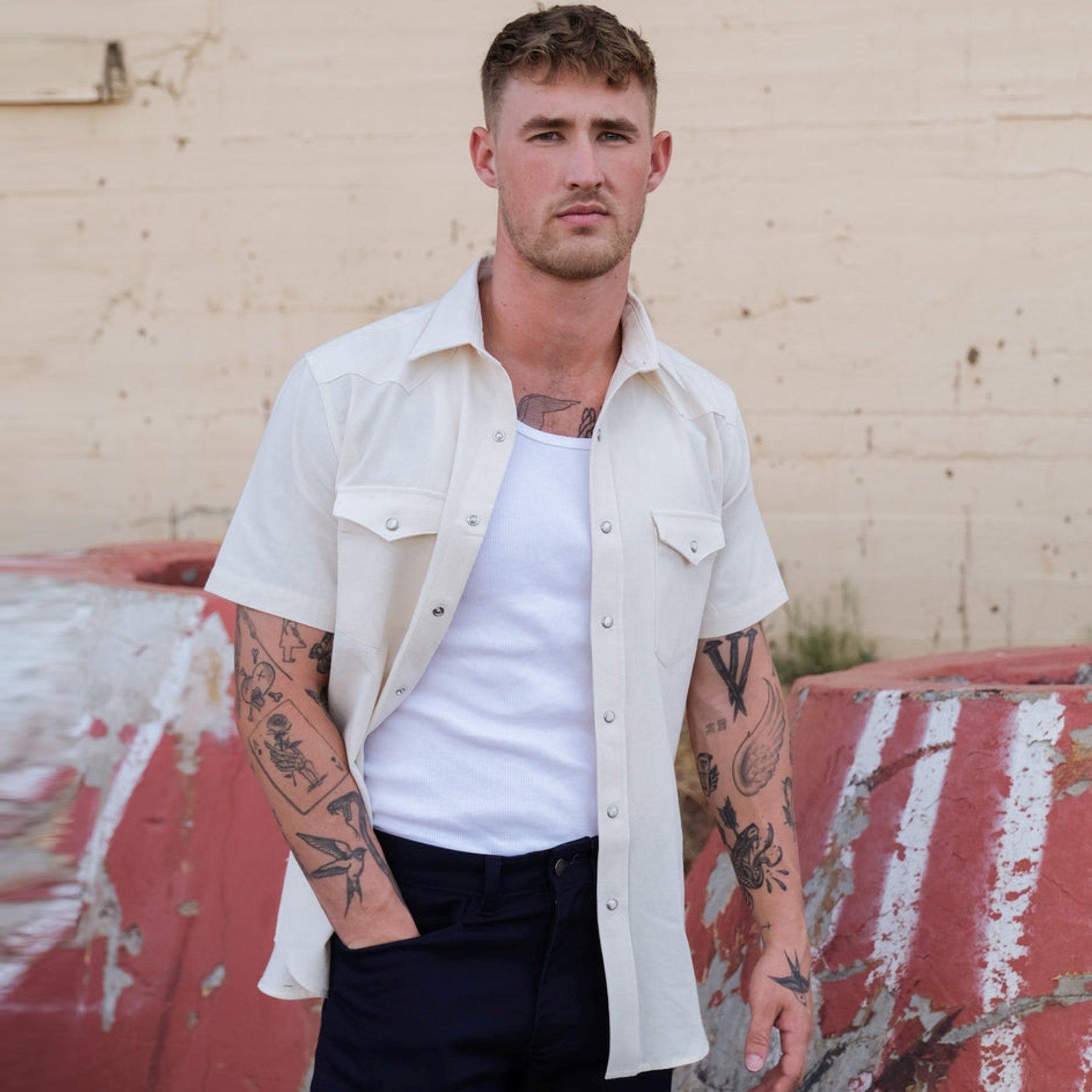 West Major Short Sleeve Denim Pearl Snap Shirt | The Hat Store, LLC West Major Short Sleeve Denim Pearl Snap Shirt | The Hat Store, LLC