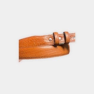 Brown Glossy Alligator Leather Belt Strap - 1 1/4 > 1 Taper